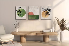 Wallity UDC17 Lienzo Decorativo de 3 Piezas Multicolor